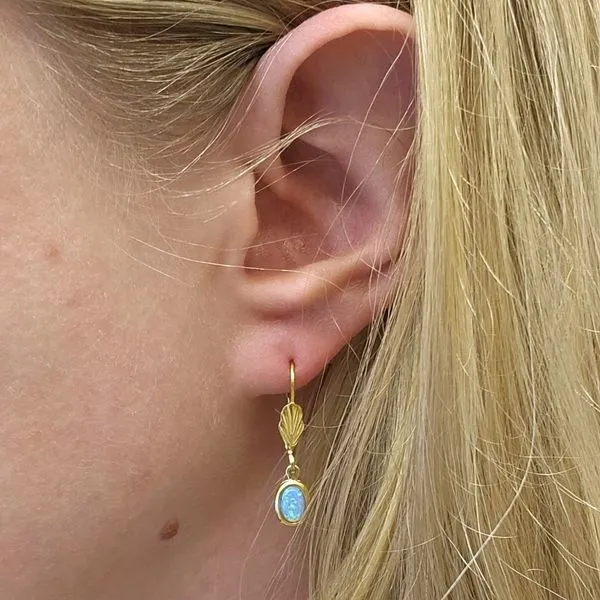 Hypoallergenic Simulated Opal Earrings Image 2 Mark Jewellers La Crosse, WI