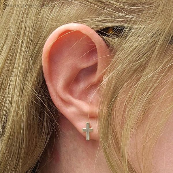Hypoallergenic Cross Earrings Image 2 Mark Jewellers La Crosse, WI