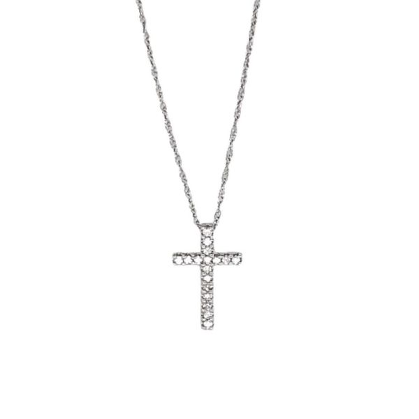 White Gold Diamond Cross Pendant Mark Jewellers La Crosse, WI