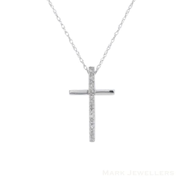 White Gold Diamond Cross Pendant Mark Jewellers La Crosse, WI