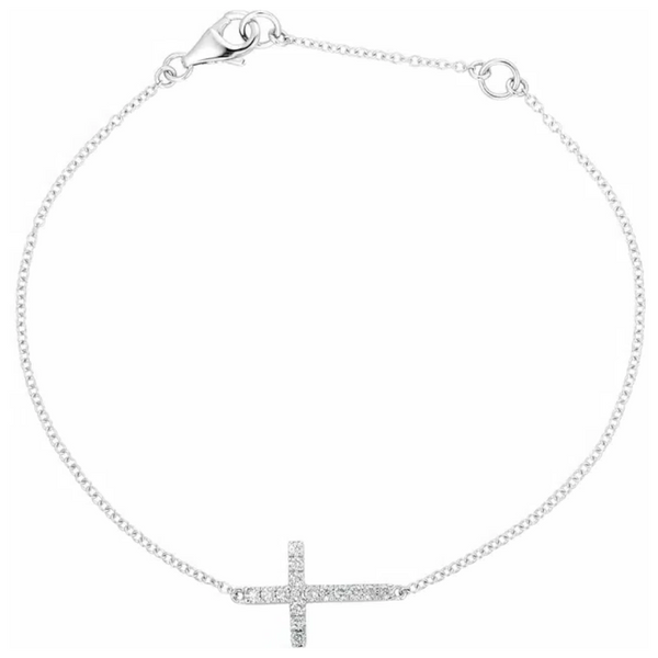 Sterling CZ Sideways Cross Bracelet Mark Jewellers La Crosse, WI