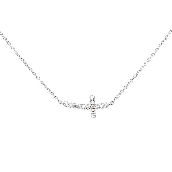 White Gold Diamond Cross Pendant Mark Jewellers La Crosse, WI