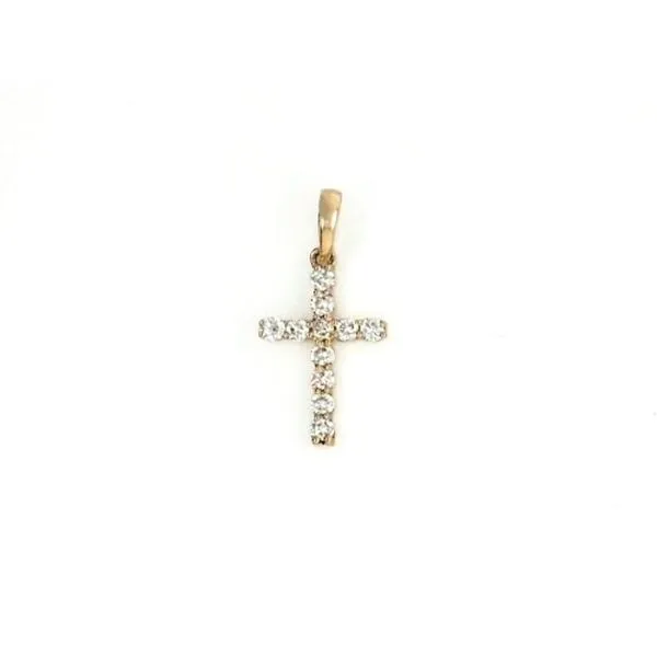 Yellow Gold Diamond Cross Pendant Mark Jewellers La Crosse, WI