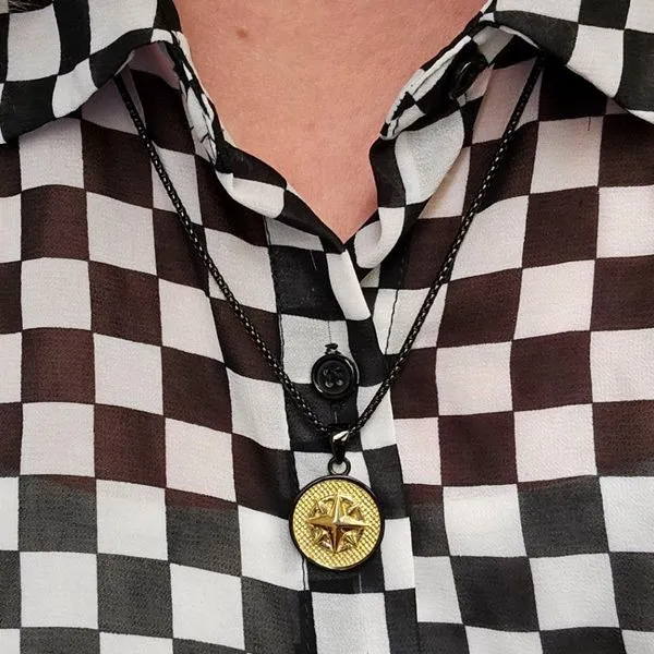 Stainless Steel Black & Gold Plated 24