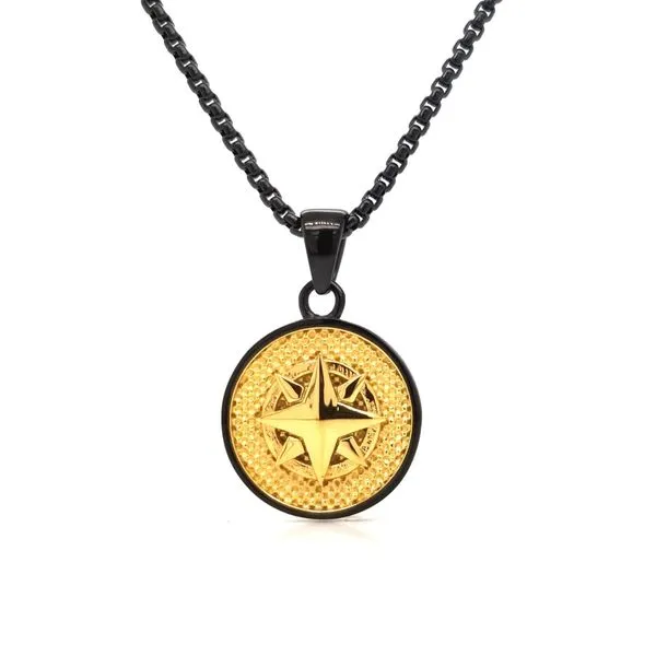 Stainless Steel Black & Gold Plated 24