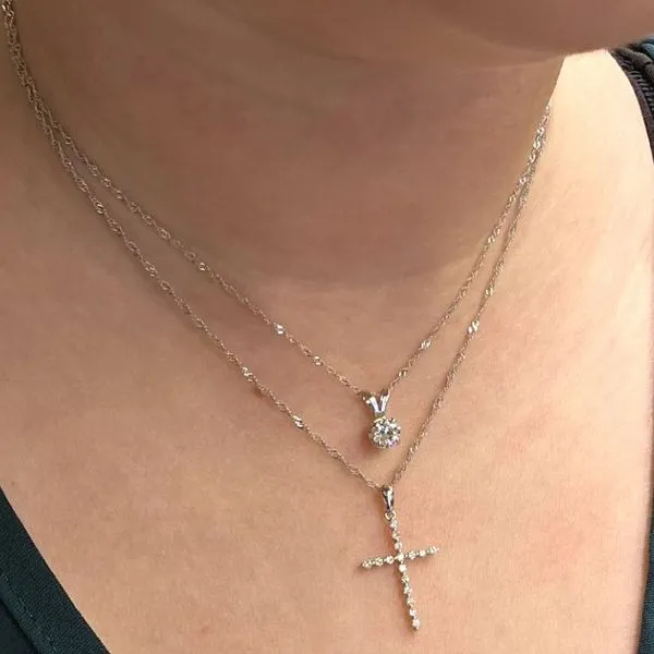 White Gold Diamond Cross Pendant Image 3 Mark Jewellers La Crosse, WI