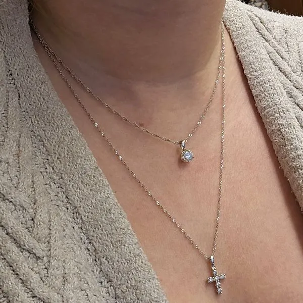 White Gold Diamond Cross Pendant Image 2 Mark Jewellers La Crosse, WI