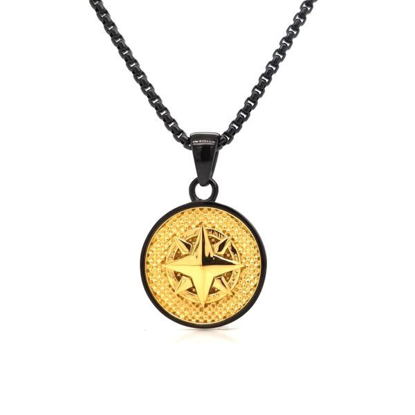 Stainless Steel Black & Gold Plated 24