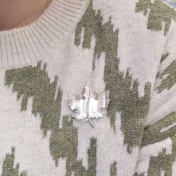 Sterling Maple Leaf Pin & Pendant Image 3 Mark Jewellers La Crosse, WI