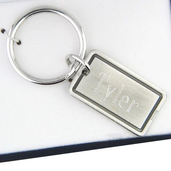 Silver Tone Rectangular Key Ring Image 2 Mark Jewellers La Crosse, WI