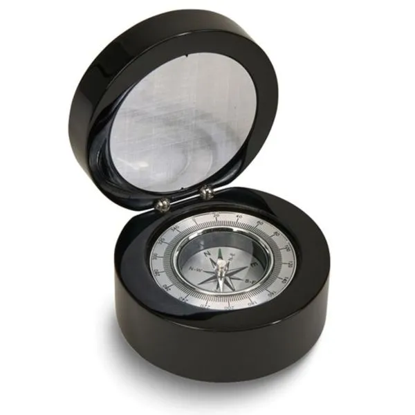 Black Wood Round Compass Mark Jewellers La Crosse, WI