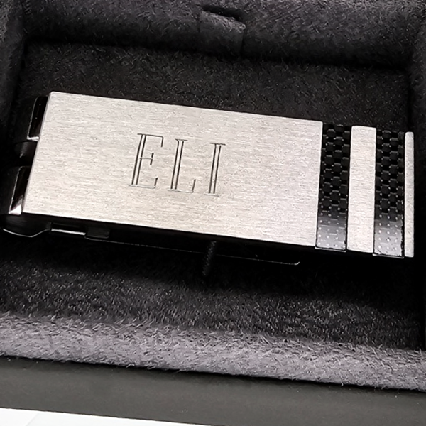 Stainless Steel Carbon Fiber Money Clip Image 3 Mark Jewellers La Crosse, WI
