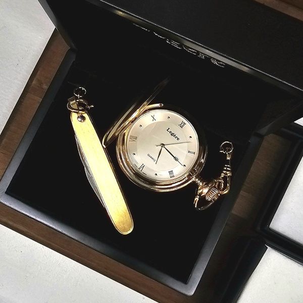 Goldtone Pocket Watch, Chain, & Knife Image 2 Mark Jewellers La Crosse, WI