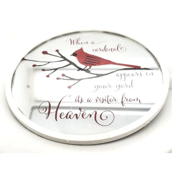 Glass Cardinal Memorial Disc Ornament Image 2 Mark Jewellers La Crosse, WI