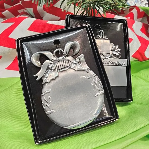 Pewter Finish Gift Boxes Ornament Image 2 Mark Jewellers La Crosse, WI