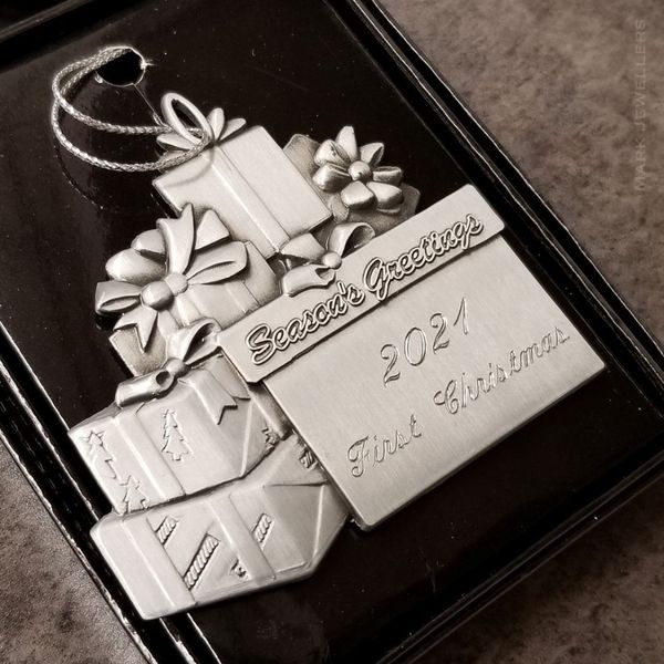 Pewter Finish Gift Boxes Ornament Image 2 Mark Jewellers La Crosse, WI