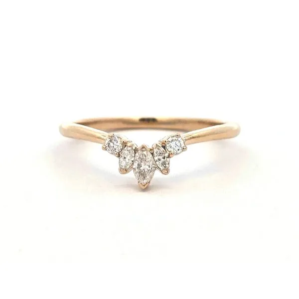 Yellow Gold Curved Diamond Wedding Band Mark Jewellers La Crosse, WI