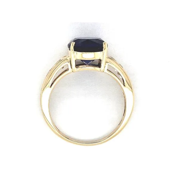 Estate Yellow Gold Blue Stone & CZ Ring Image 2 Mark Jewellers La Crosse, WI