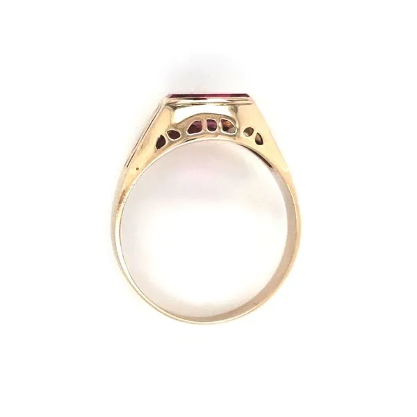 Estate Yellow Gold Red Stone Ring Image 2 Mark Jewellers La Crosse, WI