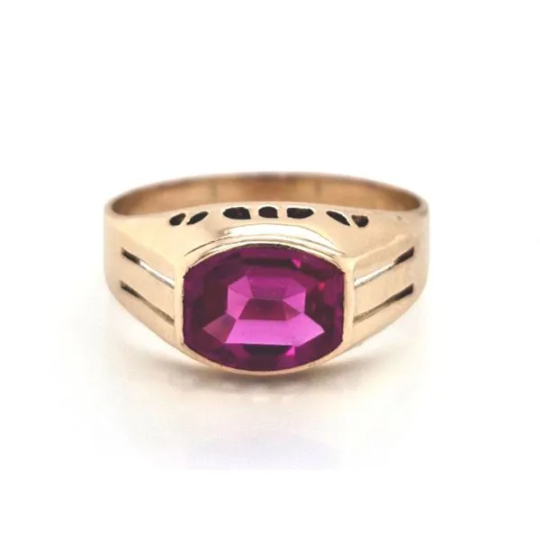 Estate Yellow Gold Red Stone Ring Mark Jewellers La Crosse, WI