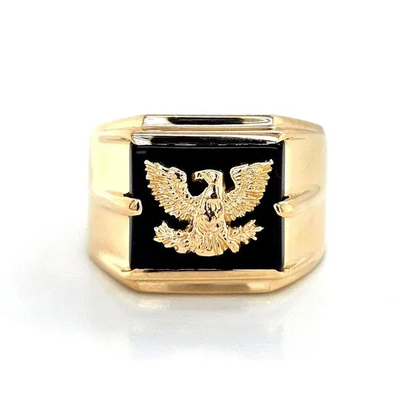 Estate Yellow Gold Black Onyx Eagle Ring Mark Jewellers La Crosse, WI