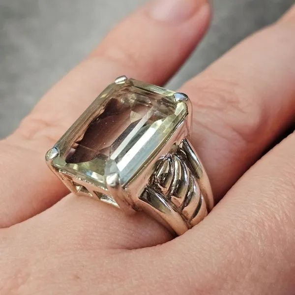 Estate Sterling Green Stone Ring Image 3 Mark Jewellers La Crosse, WI