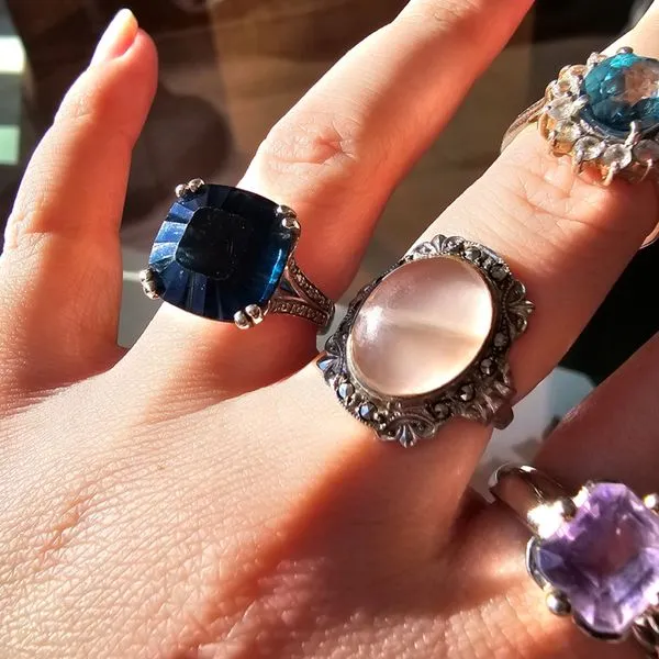 Estate Sterling Blue Stone Ring Image 3 Mark Jewellers La Crosse, WI