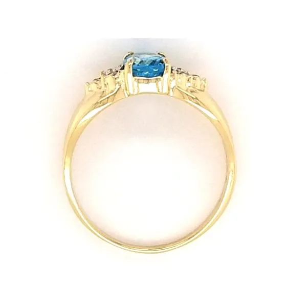 Estate Yellow Gold Blue Stone & Diamond Ring Image 2 Mark Jewellers La Crosse, WI