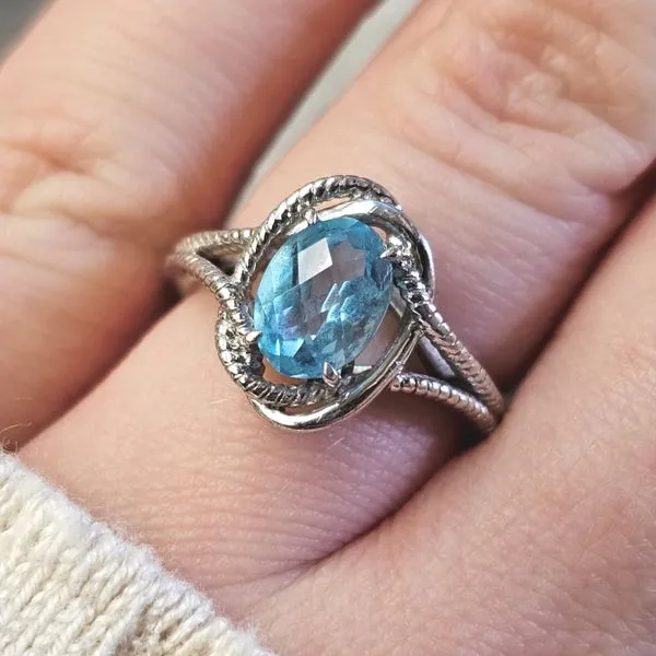 Estate Sterling Blue Stone Ring Image 2 Mark Jewellers La Crosse, WI