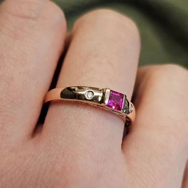 Estate Rose Gold Pink Stone Ring Image 3 Mark Jewellers La Crosse, WI