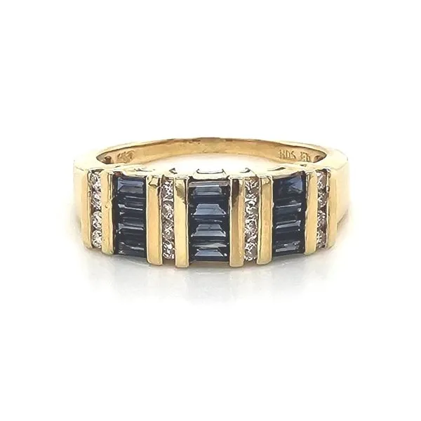 Estate Yellow Gold Blue & White Stone Ring Mark Jewellers La Crosse, WI
