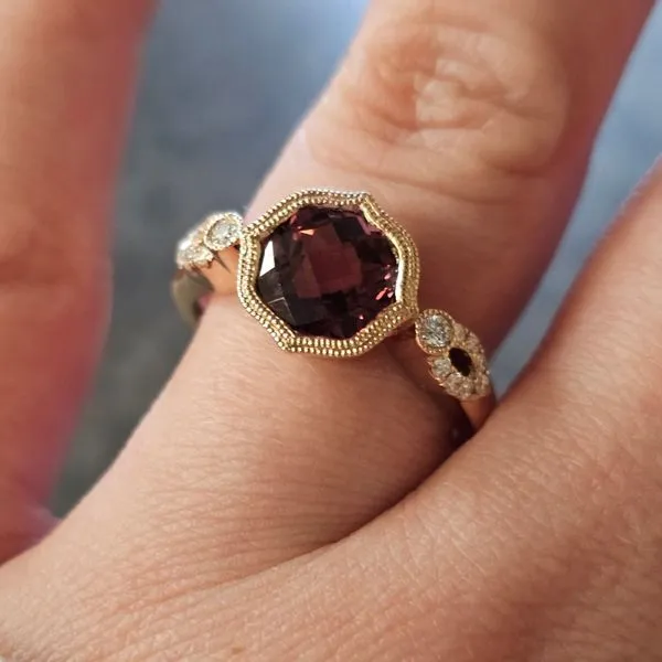 Estate Rose Gold Pink Stone Ring Image 3 Mark Jewellers La Crosse, WI