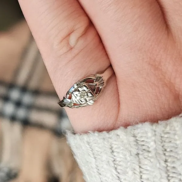 Estate White Gold Diamond Ring Image 3 Mark Jewellers La Crosse, WI