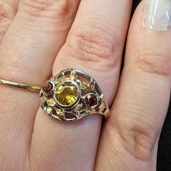 Estate Rose & White Gold Gemstone Ring Image 3 Mark Jewellers La Crosse, WI