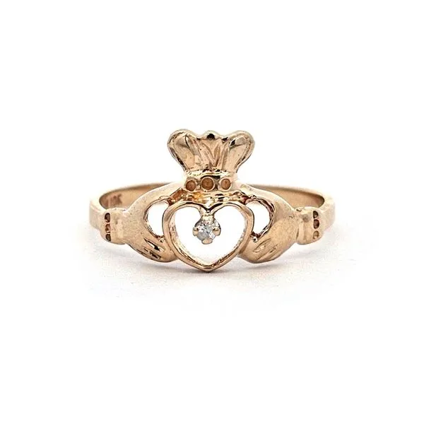 Estate Yellow Gold Diamond Claddagh Ring Mark Jewellers La Crosse, WI