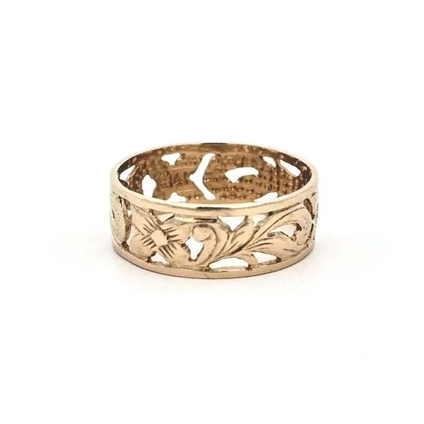Estate Yellow Gold Floral Design Band Mark Jewellers La Crosse, WI