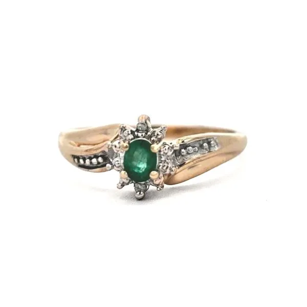 Estate Two Tone Gold Green Stone Ring Mark Jewellers La Crosse, WI