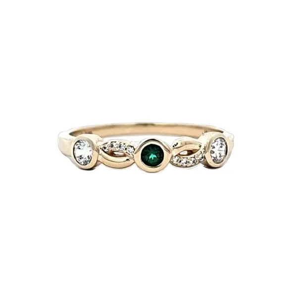 Estate Yellow Gold Green & White Crystal Ring Mark Jewellers La Crosse, WI