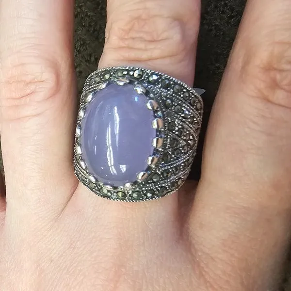 Estate Sterling Purple Cabachon Ring Image 2 Mark Jewellers La Crosse, WI