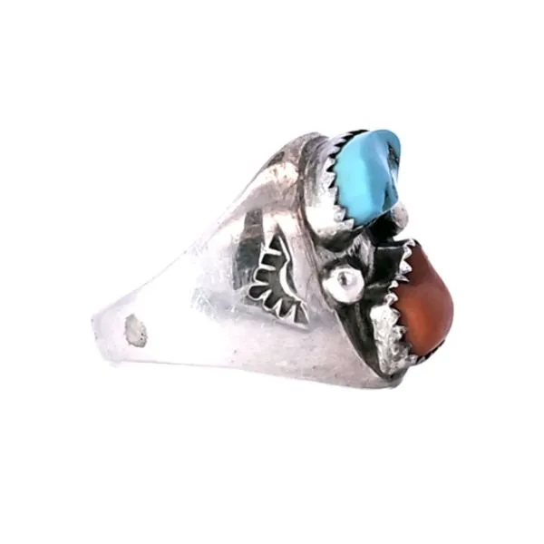 Estate Sterling Red & Teal Stone Ring Image 3 Mark Jewellers La Crosse, WI