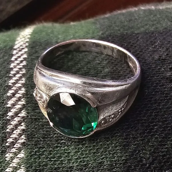 Estate Sterling Green Stone Ring Image 2 Mark Jewellers La Crosse, WI