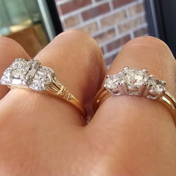 Estate Two Tone Gold Diamond Ring Image 3 Mark Jewellers La Crosse, WI