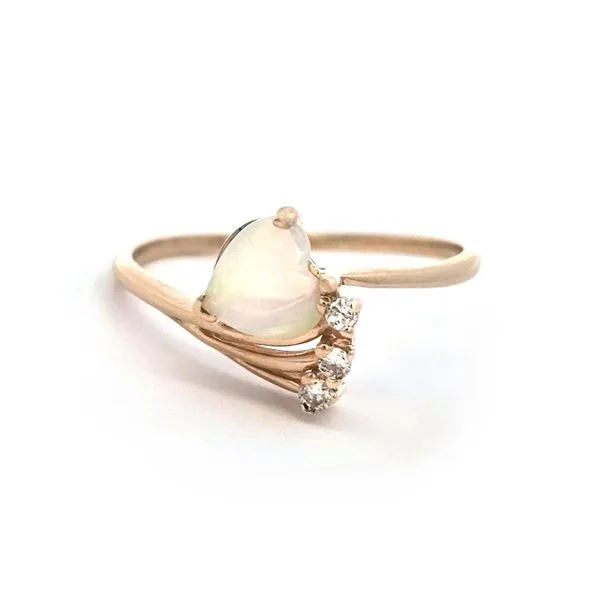 Estate Yellow Gold Synthetic Opal & Diamond Ring Mark Jewellers La Crosse, WI