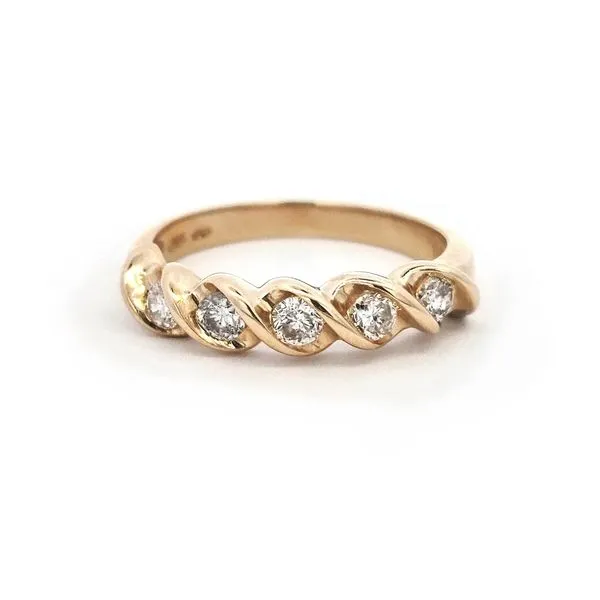 Estate Yellow Gold 5-Stone Diamond Band Mark Jewellers La Crosse, WI