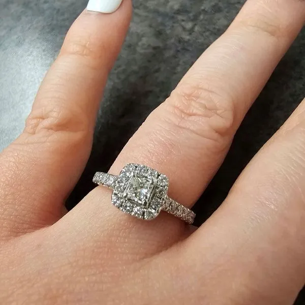 Estate White Gold Diamond Engagement Ring Image 2 Mark Jewellers La Crosse, WI
