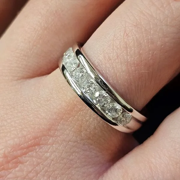 Estate White Gold Diamond Channel Band Image 3 Mark Jewellers La Crosse, WI