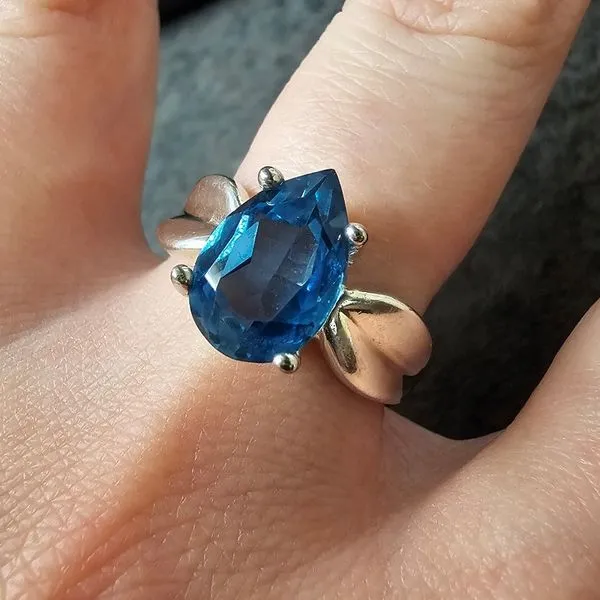 Estate Sterling Blue Stone Ring Image 2 Mark Jewellers La Crosse, WI