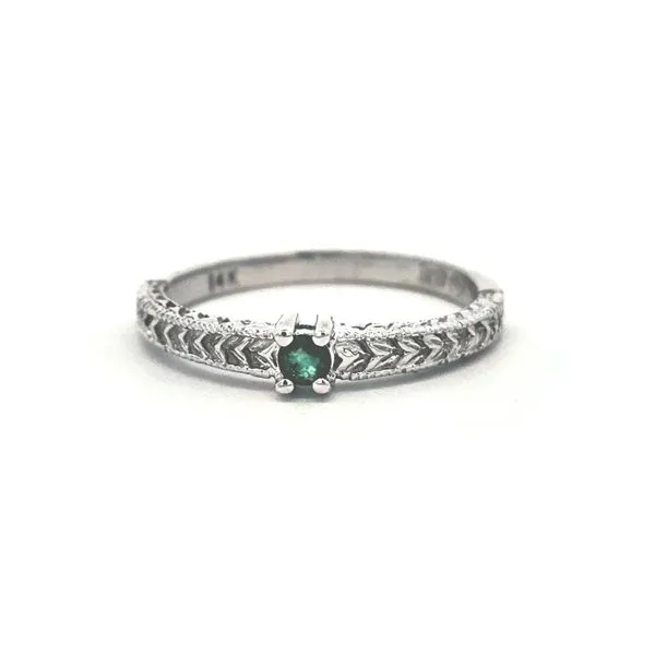 Estate White Gold Green Stone Ring Mark Jewellers La Crosse, WI