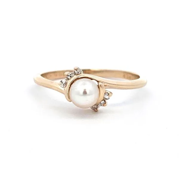 Estate Yellow Gold Freshwater Pearl & Diamond Ring Mark Jewellers La Crosse, WI
