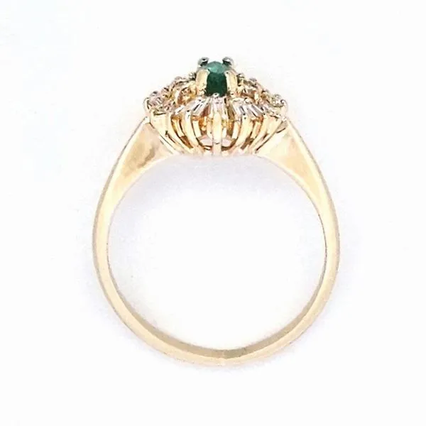Estate Yellow Gold Green Stone & Diamond Ring Image 2 Mark Jewellers La Crosse, WI